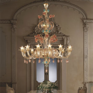 traditional chandelier / glass / halogen / commercial
