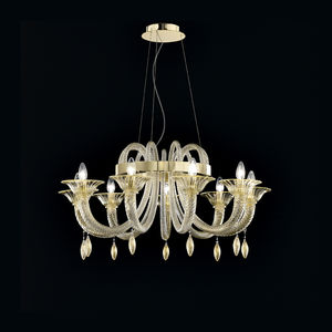 traditional chandelier / glass / halogen / commercial