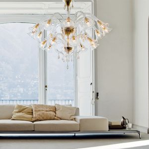 traditional chandelier / glass / halogen / commercial
