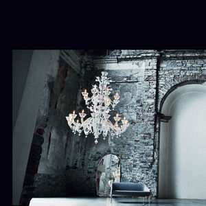 traditional chandelier / glass / halogen / commercial