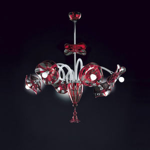 contemporary chandelier / glass / halogen / commercial