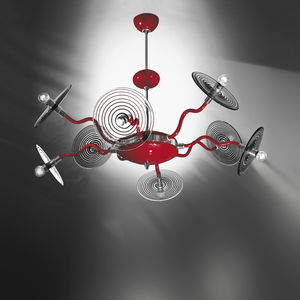 original design chandelier / glass / halogen / commercial
