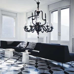 traditional chandelier / glass / LED / halogen
