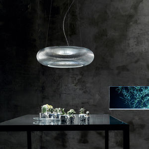 pendant lamp / contemporary / anodized aluminum / glass