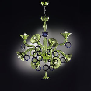 original design chandelier / glass / halogen / handmade