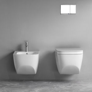 wall-hung toilet / ceramic / rimless