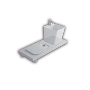 contemporary bench / with integrated toilet and bidet / wall-mounted