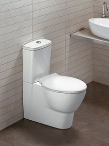 monobloc toilet / free-standing / ceramic