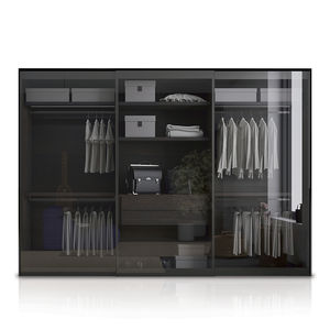 modular wardrobe / contemporary / glass / sliding door