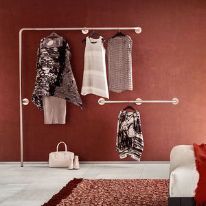 wall-mounted walk-in wardrobe / contemporary / steel / custom