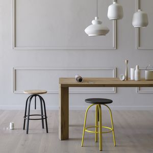 contemporary stool / wooden / metal / multi-color