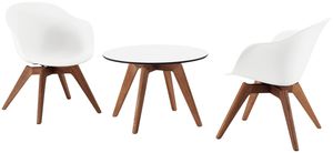 contemporary coffee table / wooden / laminate / round
