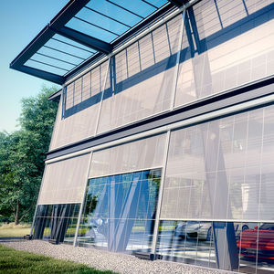 boxed roller blinds / fabric / outdoor / commercial