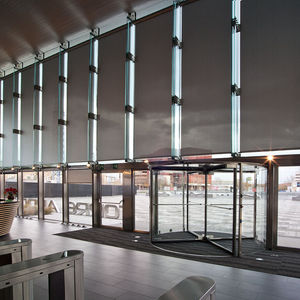 boxed roller blinds / fabric / commercial / motorized