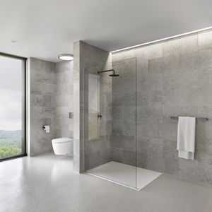 fixed shower screen / corner / glass / home