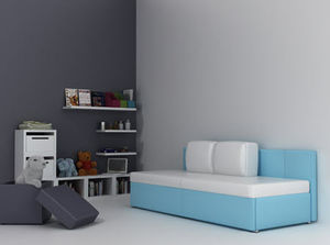 sofa bed / contemporary / fabric / 2-person
