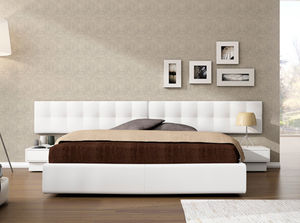 double bed / contemporary / with headboard / with integrated bedside table