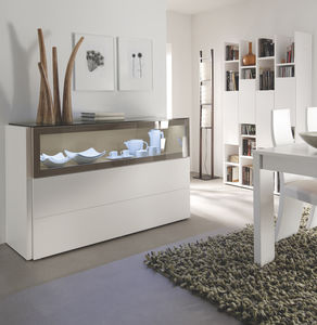 contemporary china cabinet / walnut