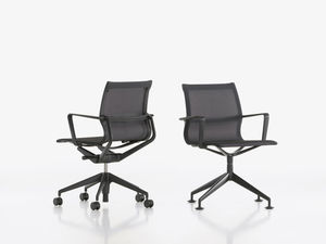 swivel conference chair / with armrests / star base / mesh