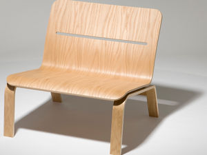 contemporary fireside chair / wooden / indoor