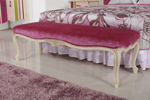 Louis XV style bed bench / fabric / wooden / for hotels