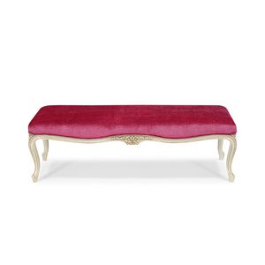 Louis XV style upholstered bench / fabric / wooden / for hotels