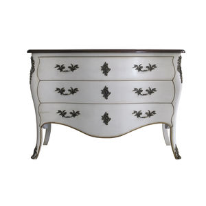 chest of drawers with long legs / Louis XV style / wooden / white