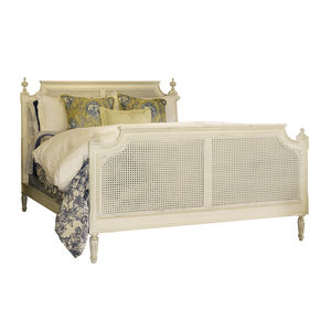 double bed / classic / with upholstered headboard / wooden