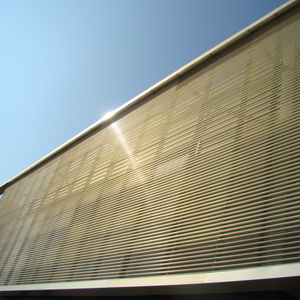 perforated sheet metal / ribbed / steel / for facade cladding