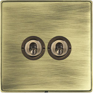 light switch / toggle / double / brass