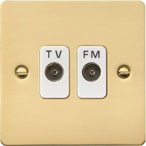 TV socket / radio / double / wall-mounted