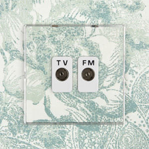 radio socket / TV / double / wall-mounted