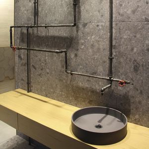 countertop washbasin / round / concrete / contemporary