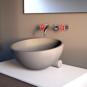 countertop washbasin / round / concrete / contemporary