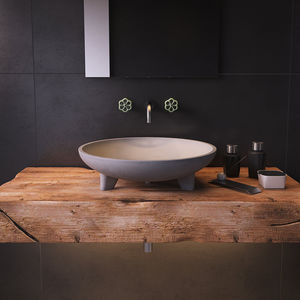 countertop washbasin / round / concrete / contemporary