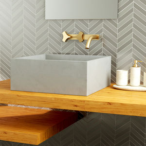 countertop washbasin / rectangular / concrete / contemporary