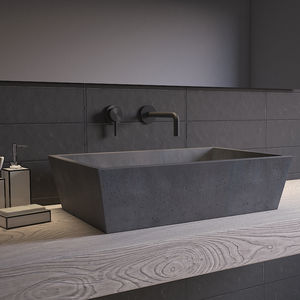 countertop washbasin / rectangular / concrete / contemporary