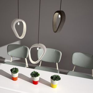 pendant lamp / contemporary / concrete / handmade