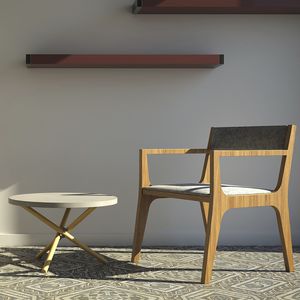 contemporary coffee table / terrazzo / concrete / round