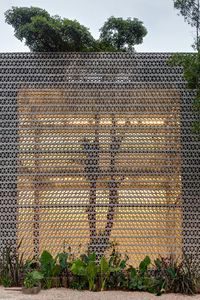panel curtain wall / metal / decorative / perforated