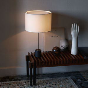 table lamp / contemporary / steel / fabric