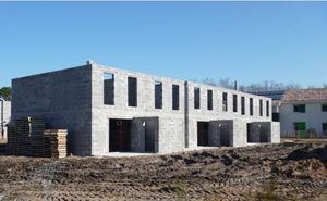 hollow concrete block / for load-bearing walls / socket weld / with thin joints