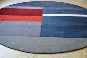 contemporary rug / geometric / wool / round