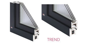 casement window / PVC / triple-glazed / thermal break