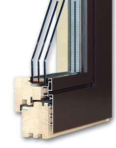 casement window / wooden / aluminum / triple-glazed