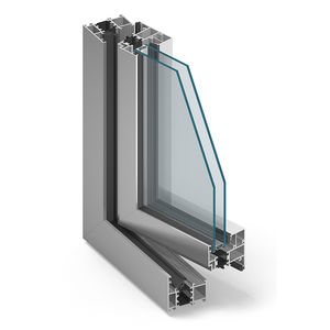 casement window / aluminum / double-glazed / thermal break