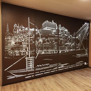 metal decorative panel / wall-mounted / for interior fittings / wall