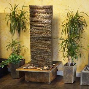 indoor fountain / stone / contemporary