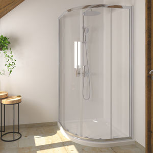 sliding shower screen / curved / glass