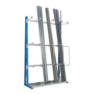vertical shelving / for long items / storage / steel